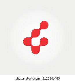 Abstract connected liquid logo molecular new technology symbol. flowing liquid shape icon