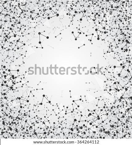 Abstract Connected Particles Background - Molecular Design - Simple Futuristic Modern Non-figurative Style Based on Dots and Lines