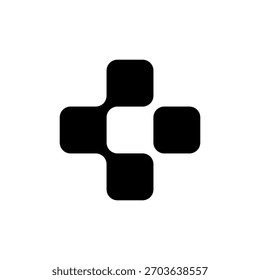 Abstract Connected Squares Logo Icon symbol icon flat stock vector design