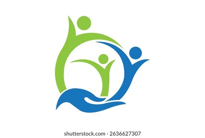 Abstract connected unity people community logo design vector