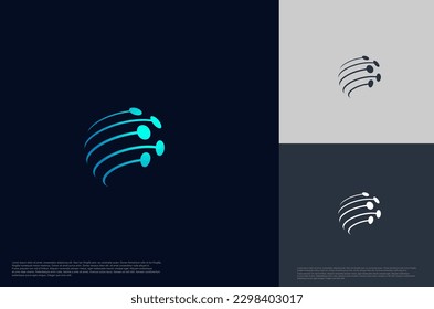 Abstract connecting circuit technology logo designs template, symbol template