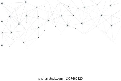 Abstract connecting dots and lines background, connection science and tech background, white vector illustration design background