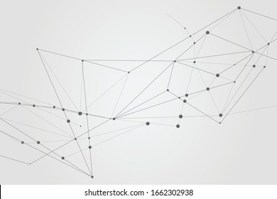 Abstract connecting dots and lines background, Technology connection digital data concept, vector illustrator