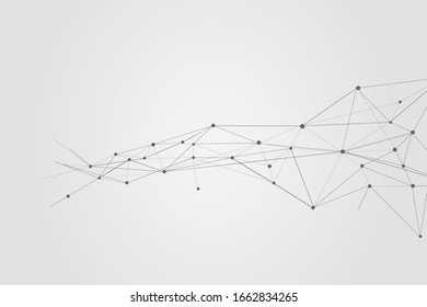 Abstract connecting dots and lines background, Technology connection digital data concept, vector illustrator