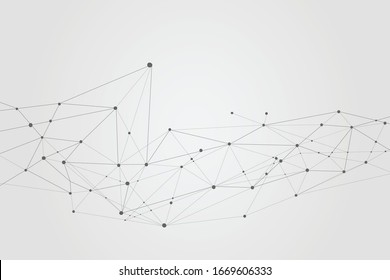 Abstract connecting dots and lines background, Technology connection digital data concept, vector illustrator