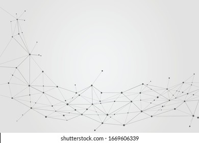 Abstract connecting dots and lines background, Technology connection digital data concept, vector illustrator