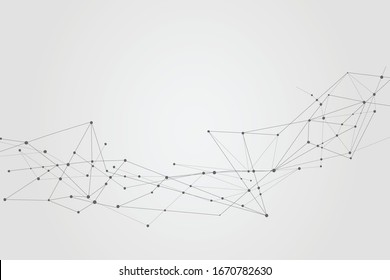 Abstract connecting dots and lines background, Technology connection digital data concept, vector illustrator