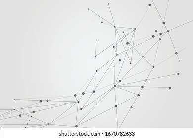 Abstract connecting dots and lines background, Technology connection digital data concept, vector illustrator