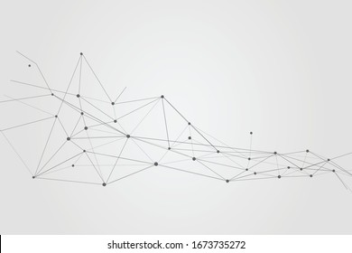 Abstract connecting dots and lines background, Technology connection digital data concept, vector illustrator