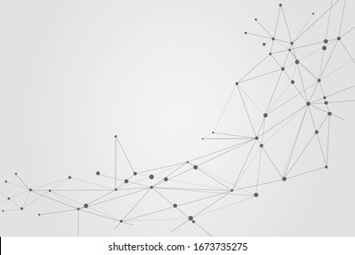 Abstract connecting dots and lines background, Technology connection digital data concept, vector illustrator