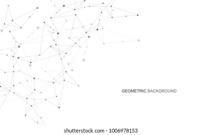 Abstrakte Verbindungspunkte und -linien. Wissenschaft und Technologie im Bereich der Verbindung. Vektorgrafik
