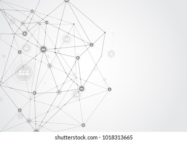 Abstract connecting dots and lines. Connection science background. Vector illustration