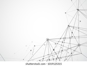Abstract connecting dots and lines. Connection science background. Vector illustration