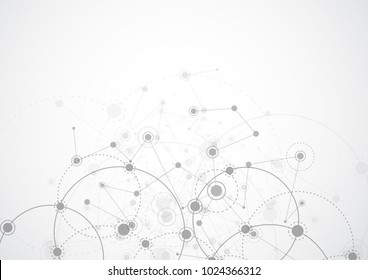 Abstrakte Verbindungspunkte und -linien. Wissenschaftshintergrund Verbindung. Vektorgrafik