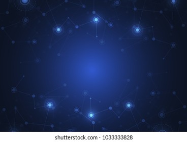 Abstract connecting dots and lines. Connection science background. Vector illustration