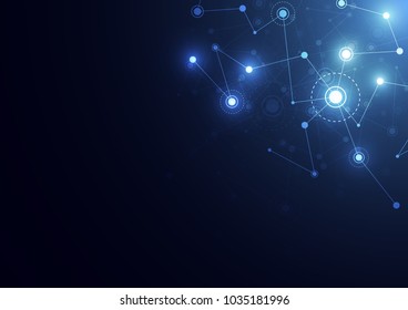 Abstract connecting dots and lines. Connection science background. Vector illustration