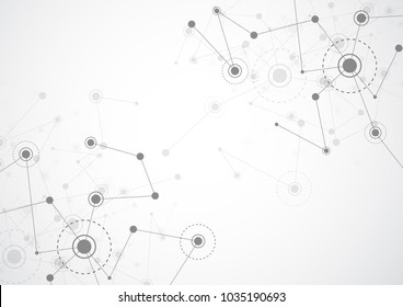 Abstract connecting dots and lines. Connection science background. Vector illustration