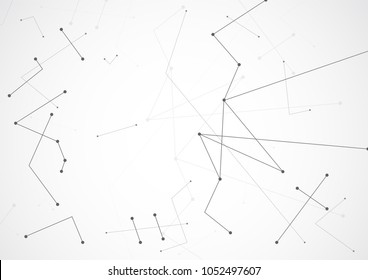 Abstract connecting dots and lines. Connection science background. Vector illustration