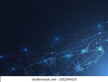 Abstract connecting dots and lines. Connection science background. Vector illustration