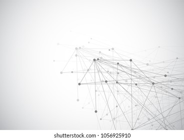 Abstract connecting dots and lines. Connection science background. Vector illustration