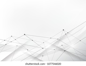 Abstract connecting dots and lines. Connection science background. Vector illustration