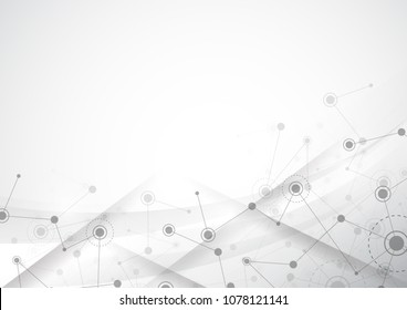 Abstract connecting dots and lines. Connection science background. Vector illustration