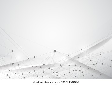 Abstract connecting dots and lines. Connection science background. Vector illustration