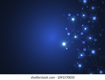 Abstract connecting dots and lines. Connection science background. Vector illustration