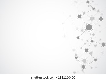 Abstract connecting dots and lines. Connection science background. Vector illustration