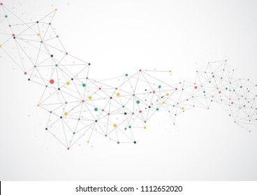 Abstract connecting dots and lines. Connection science background. Vector illustration