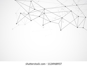 Abstract connecting dots and lines. Connection science background. Vector illustration