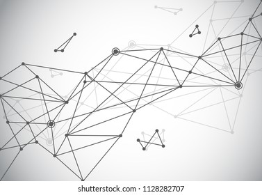 Abstract connecting dots and lines. Connection science background. Vector illustration