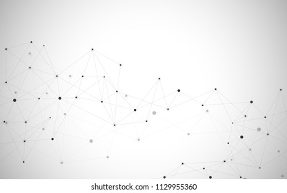 Abstract connecting dots and lines. Connection science and technology background. Vector illustration