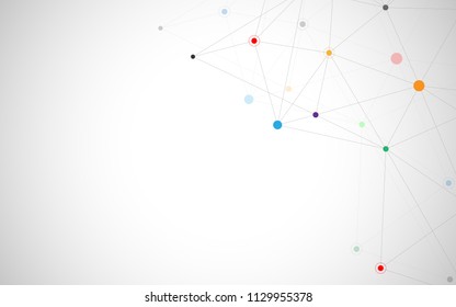 Abstract connecting dots and lines. Connection science and technology background. Vector illustration