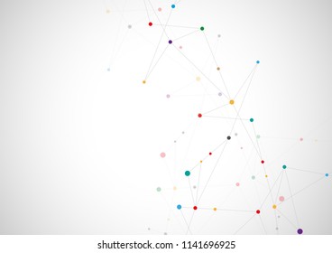 Abstract connecting dots and lines. Connection science and technology background. Vector illustration