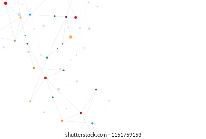 Abstract connecting dots and lines. Connection science and technology background. Vector illustration