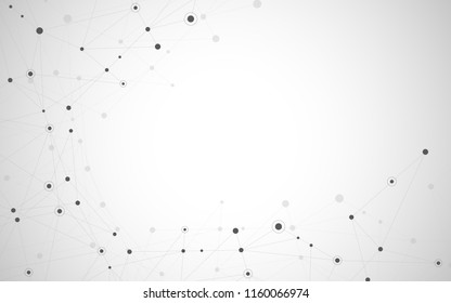 Abstract connecting dots and lines. Connection science and technology background. Vector illustration