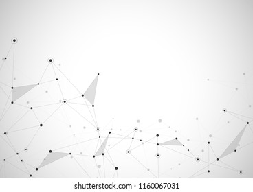 Abstract connecting dots and lines. Connection science and technology background. Vector illustration