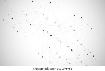 Abstract connecting dots and lines. Connection science and technology background. Vector illustration