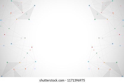 Abstract connecting dots and lines. Connection science and technology background. Vector illustration