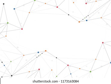 Abstract connecting dots and lines. Connection science background. Vector illustration