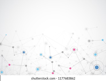 Abstract connecting dots and lines. Connection science background. Vector illustration