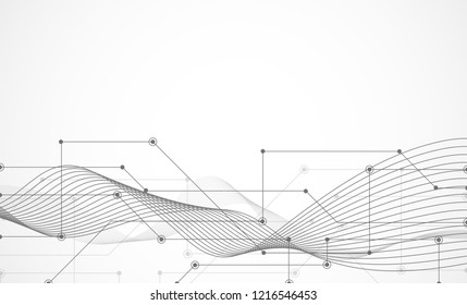 Abstract connecting dots and lines. Connection science background. Vector illustration