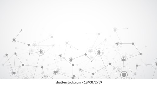 Abstract connecting dots and lines. Connection science background. Vector illustration