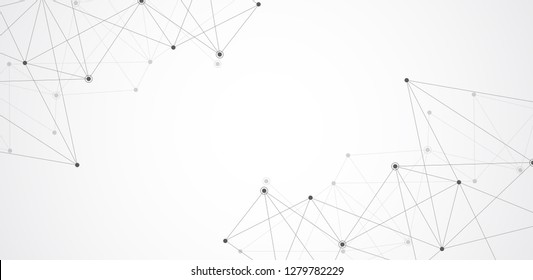 Abstract connecting dots and lines. Connection science background. Vector illustration