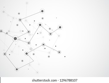 Abstract connecting dots and lines. Connection science background. Vector illustration