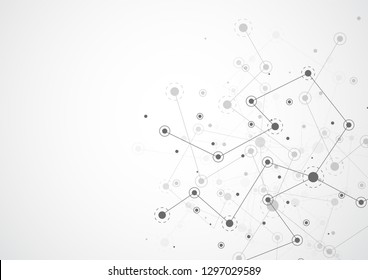 Abstract connecting dots and lines. Connection science background. Vector illustration