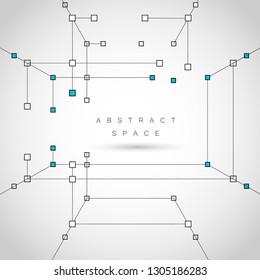 Abstract connecting dots and lines. Connection science and technology vector background
