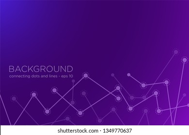 Abstract connecting dots and lines. Connection science background. Vector illustration