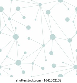Abstract connecting dots and lines. Connection science and technology seamless pattern. Vector illustration.